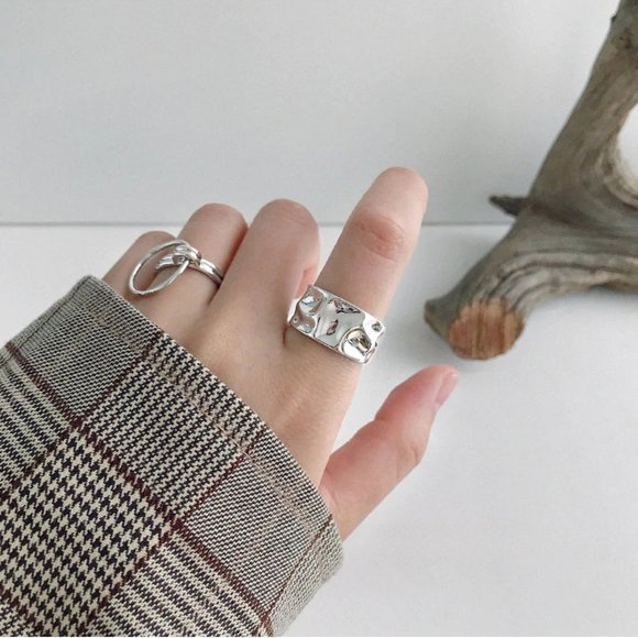 NEW Gold/Sterling Silver Wave Adjustable Ring 3 - Picture 5 of 5